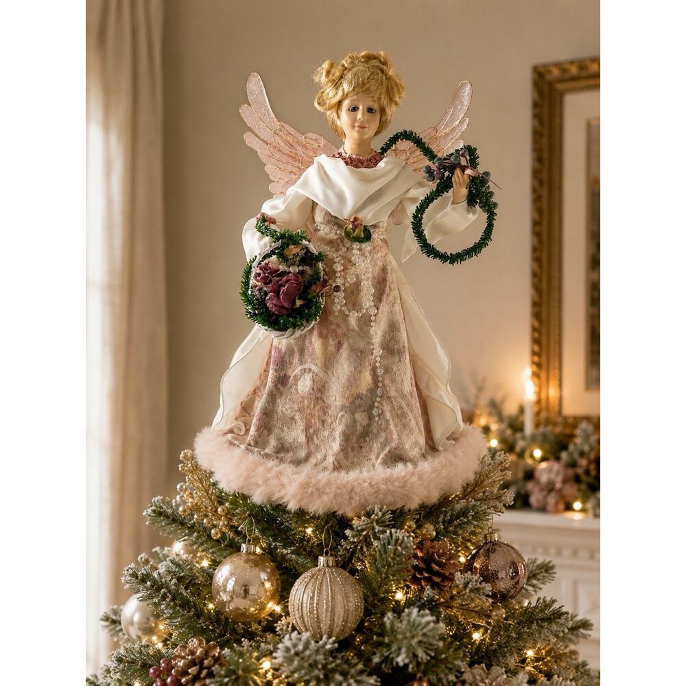 Vintage 1997 House of Lloyd Crystal Nicole 17” Angel Christmas Tree Topper Box - Picture 2 of 10
